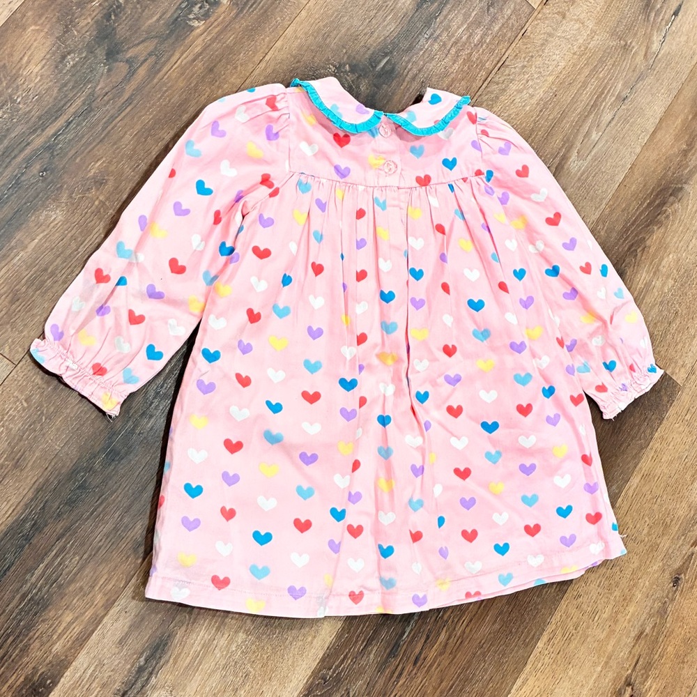 Posh Pickle Company Colorful Heart Dress Collar Valentines Spring Summer 3T - Picture 9 of 12